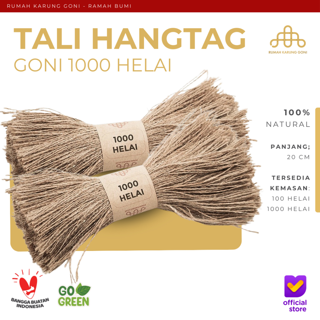 

Tali Hangtag Goni 1000 helai Tali Rami Tali Rustic