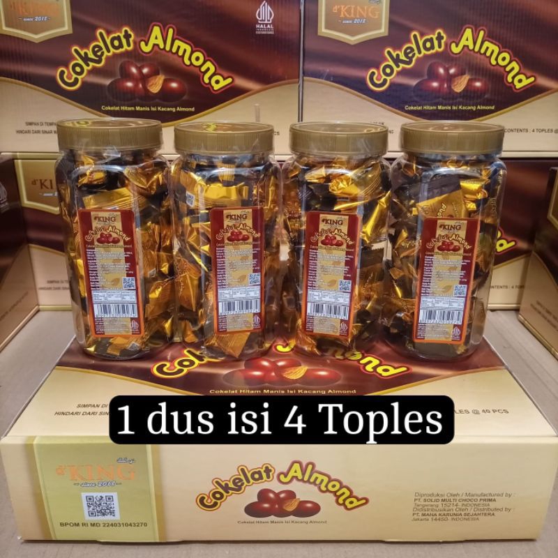 

COKLAT D'KING ALMOND 1 BOTOL ISI KACANG ALMOND UTUH