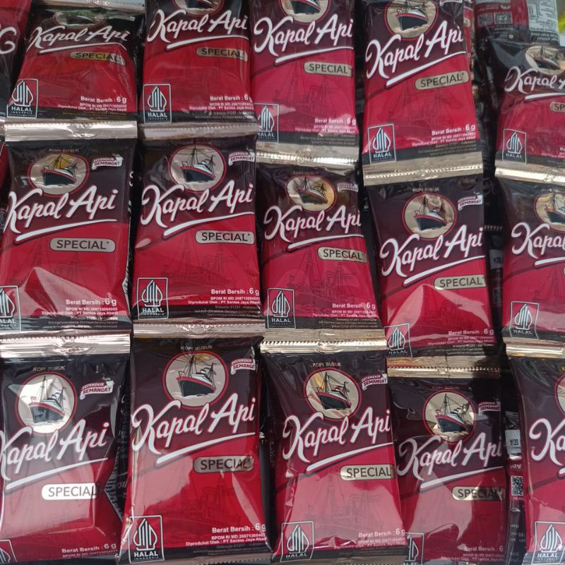 

Kopi Kapal Api Special Tanpa Gula 6g kemasan renteng isi 10 sachet