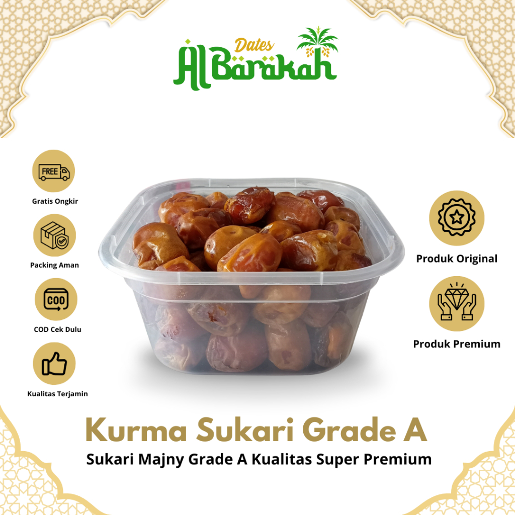 

Kurma Sukari Super Ukuran Jumbo Grade A Manis Lembut Bikin Nagih Kemasan Thinwall