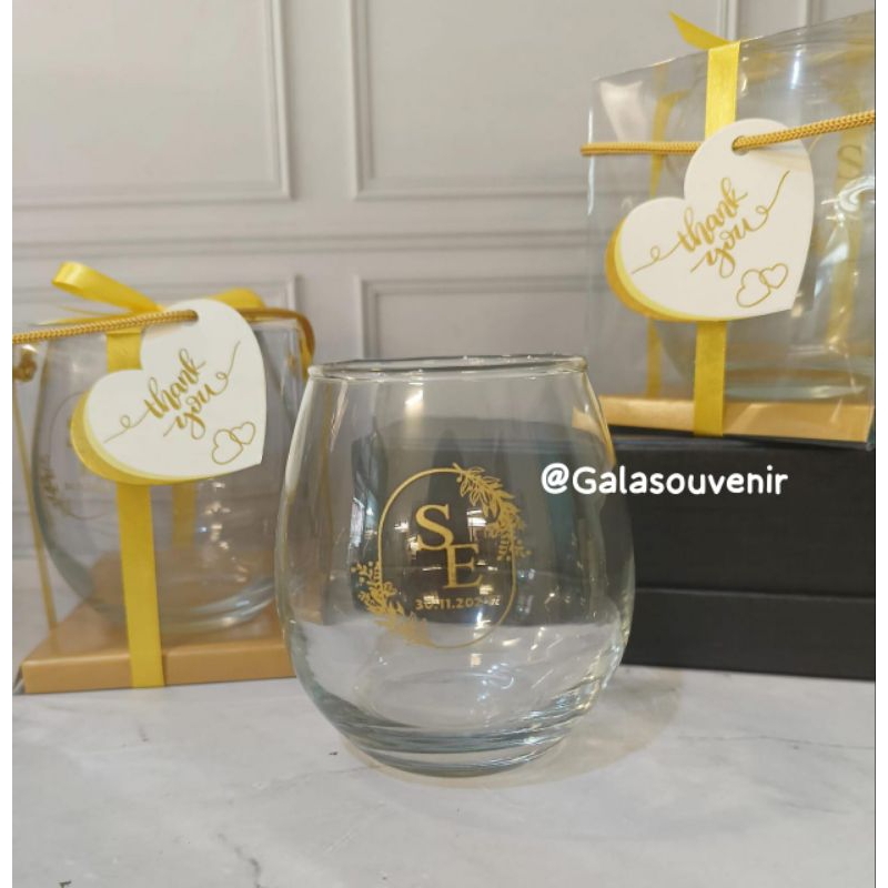 SOUVENIR GELAS TUSCANY CUSTOM / SOUVENIR GELAS DALGONA/ SOUVENIR PERNIKAHAN / SOUVENIR KHITAN / SOUV