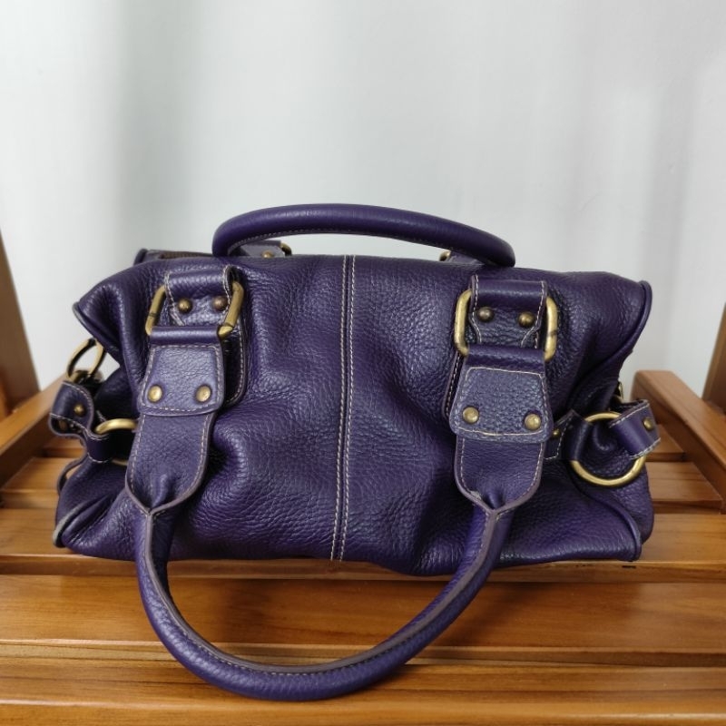 Tas Kulit Asli Kulas Ungu Branded Original