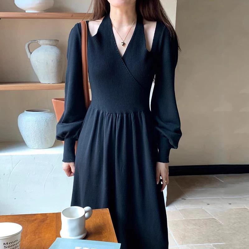 DRESS 4612 LONG DRESS KNIT WANITA KOREA PREMIUM CASUAL DRESS IMPORT