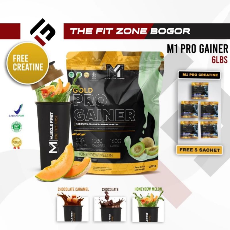 M1 Muscle First Gold Pro Gainer 6 Lbs Weight Mass Gainer BPOM