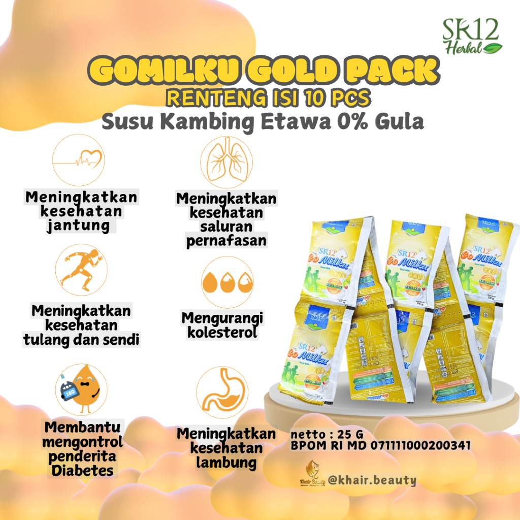 

SR12 GOMILKU GOLD RENTENG ISI 10pcs SUSU ETAWA 0% GULA SUSU UNTUK SYARAF DAN TULANG