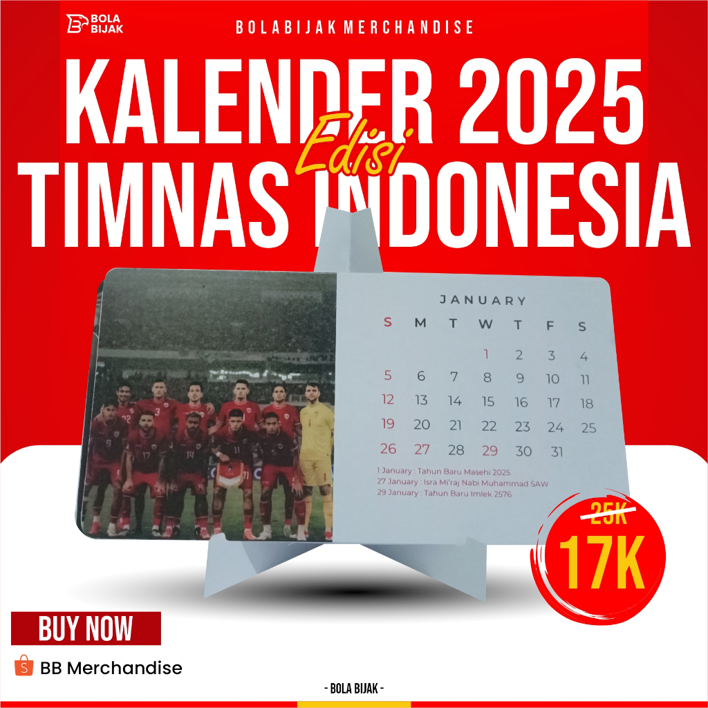 

Calender 2025 Minimalis Modern Edisi Timnas Indonesia || BB MERCHANDISE