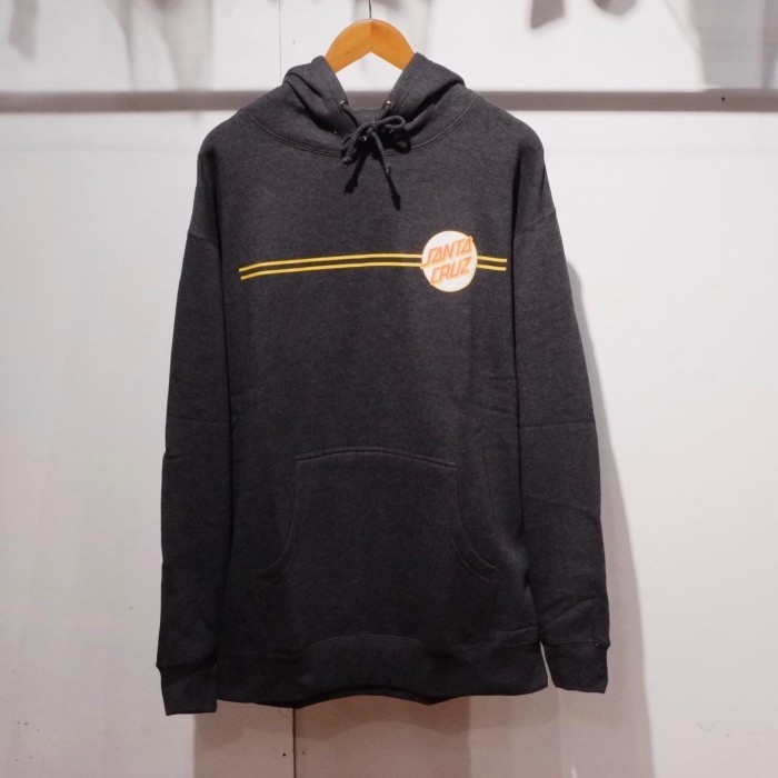 Santa Cruz Hoodie Classic Dot Char Heater White - 100% ORIGINAL RESMI