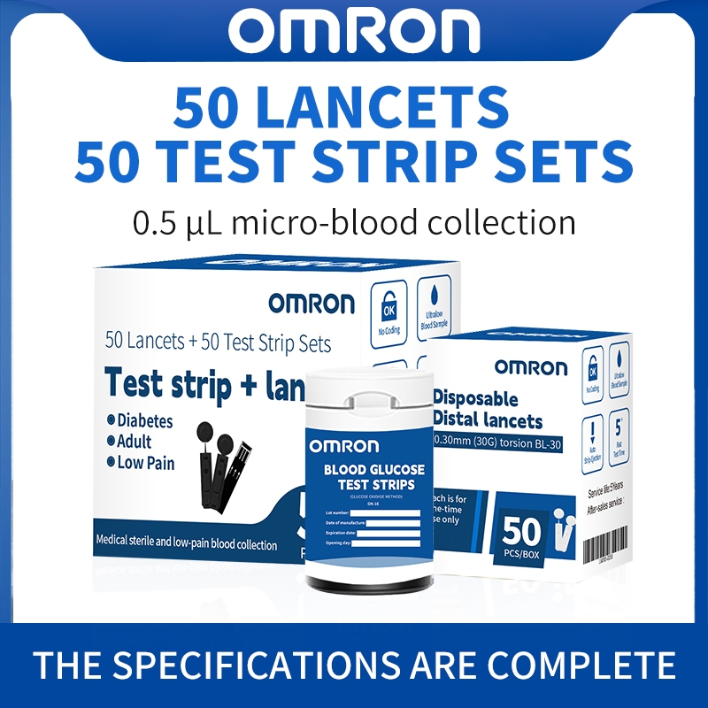 OMRON Alat Cek Gula Darah OMRON Strip Uji Alat Tes Gula Darah (50 Strip) (Tidak ada Monitor)