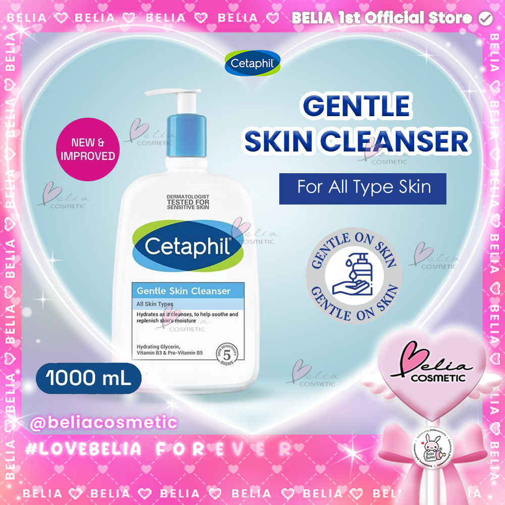 [ BELIA ] CETAPHIL Gentle Skin Cleanser 1000ml | Sabun Pembersih Muka Untuk Segala Jenis Kulit