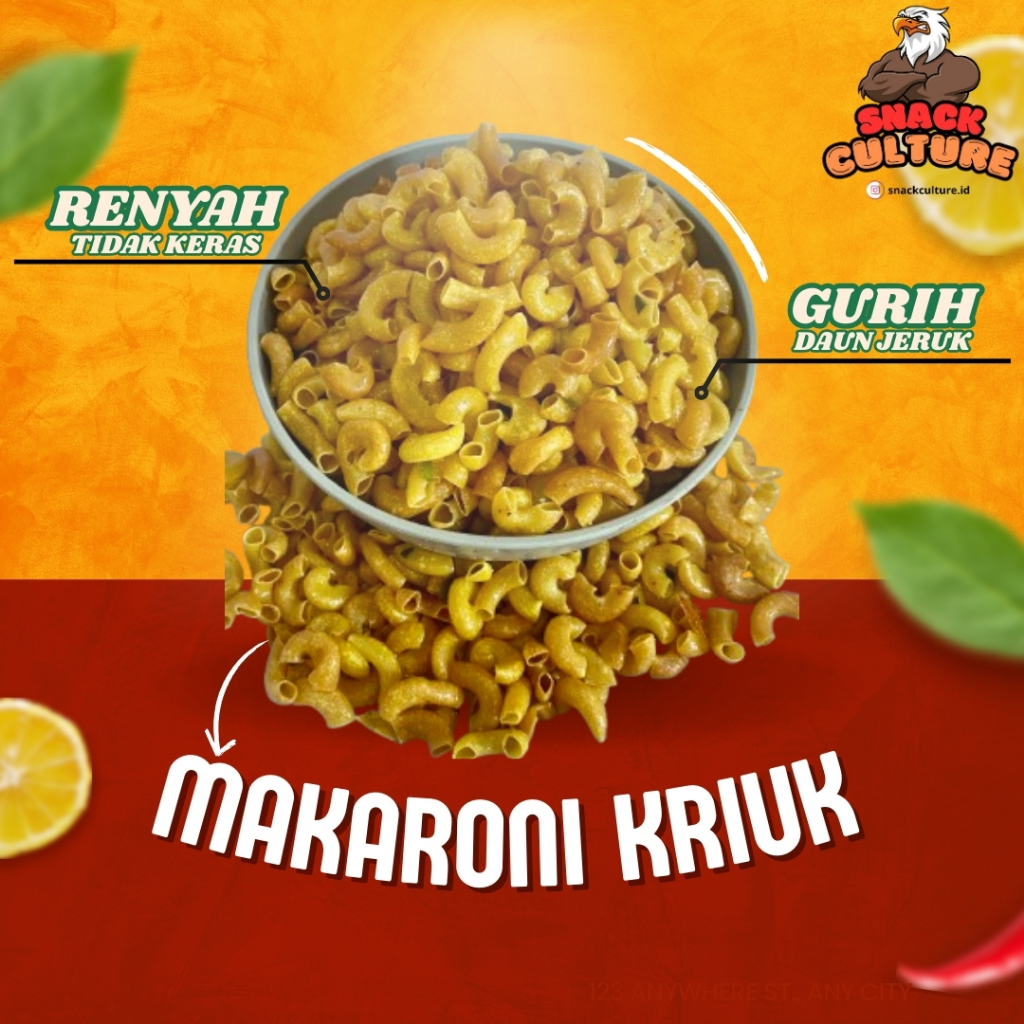 

MAKARONI KRIUK PIPA ORGINAL GURIH DAUN JERUK 100 250 500 GRAM