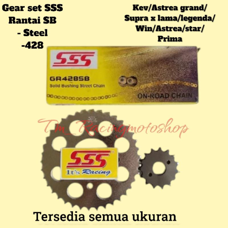 gear gir set sss 428 rantai SSS-SB kev/astrea grand/suprax lama/legenda/win/Astrea/star/prima/ dll