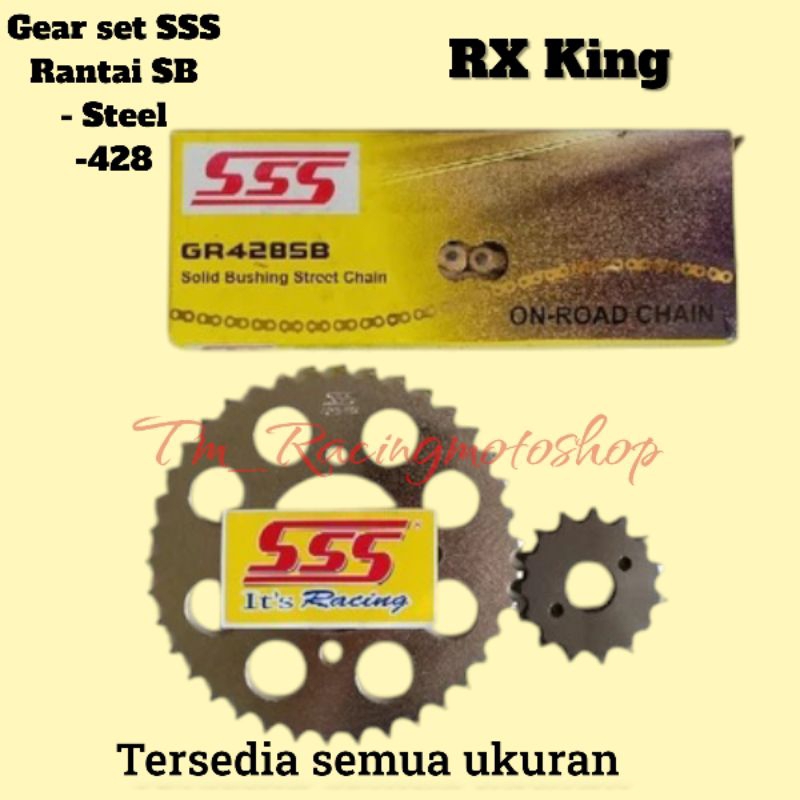 Gear Set SSS RX KING & Rantai SSS 428 SB Gold
