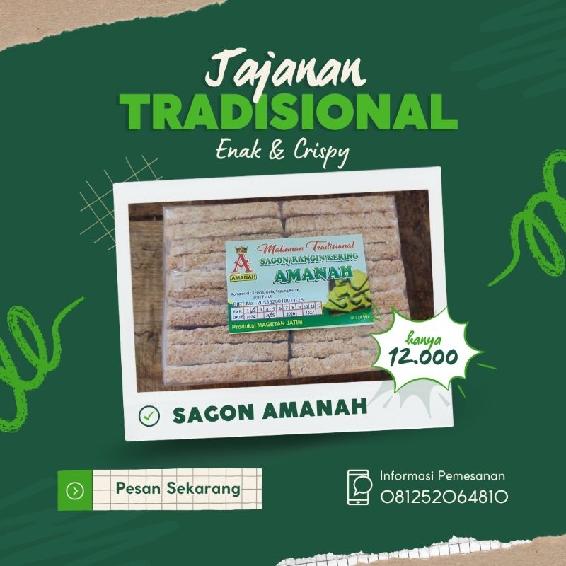

Sagon Kelapa kering Amanah / Rangin Kering khas Magetan