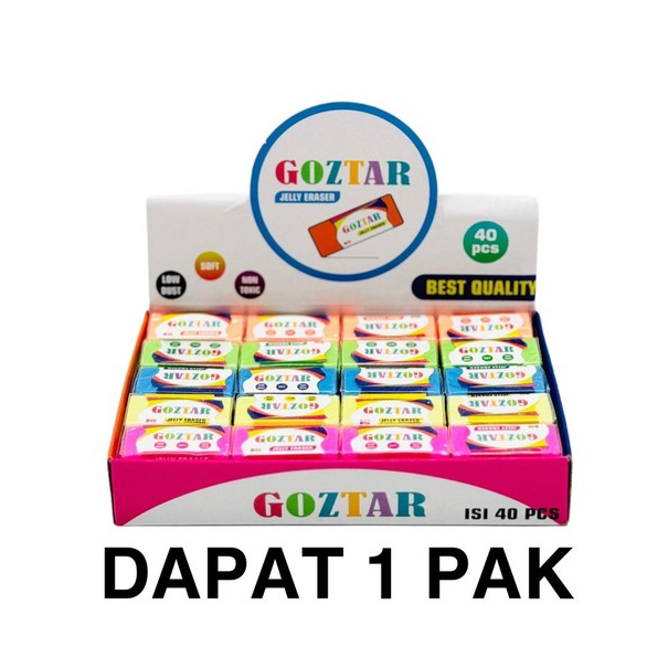 

( DAPAT 1 PAK ) PENGHAPUS GOZTAR B-40 WARNA WARNI / Stip Eraser Goztar Kecil B40 B-40 WARNA WARNI MURAH