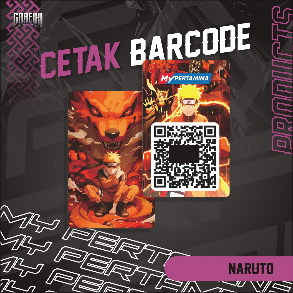

CETAK BARCODE MY PERTAMINA KARTU PVC TEMA NARUTO CUSTOM 2 SISI