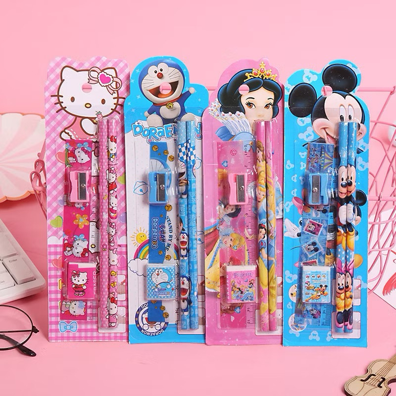 

GB SET ALAT TULIS SEKOLAH 5 in 1 KARAKTER LUCU / MINI STATIONERY/PENSIL SET