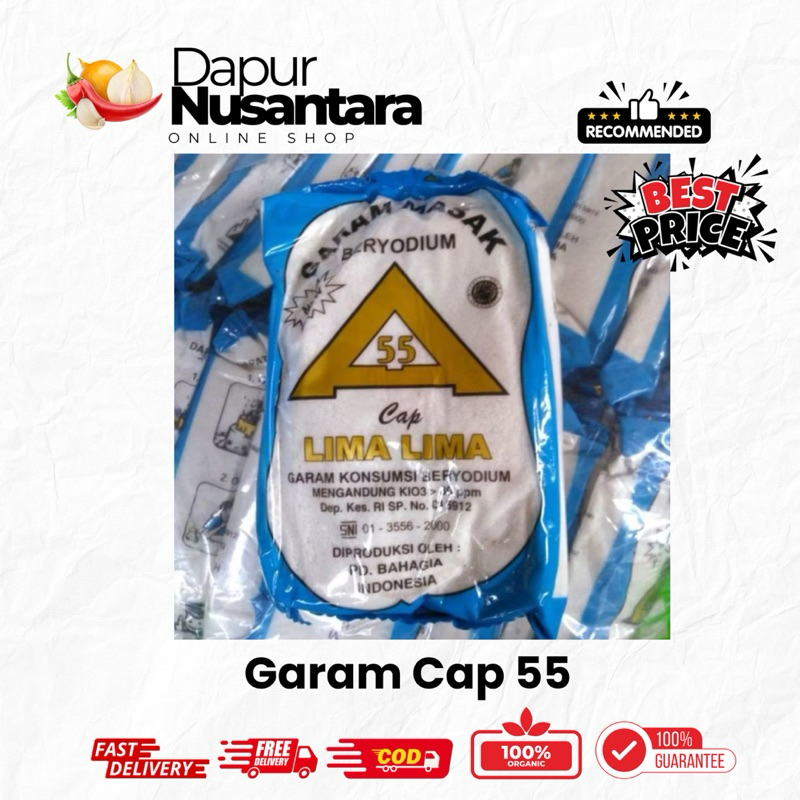 

Garam Dapur Cap 55 (10 Pcs) Garam masak Garam Beryodium garam murah dan berkualitas