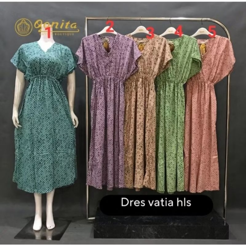 Daster Qonita batik vatia kerut resleting pekalongan ori new ld 120 terbaru