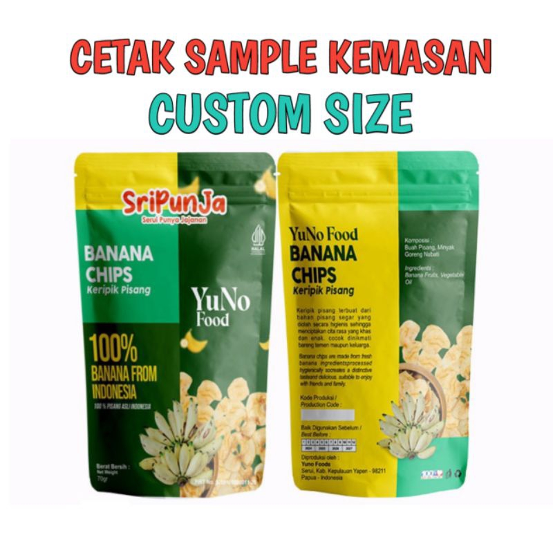 CETAK SAMPLE KEMASAN CUSTOM UKURAN/GAMBAR PULLPRINTING+ZIPLOCK/TANPA ZIPLOCK