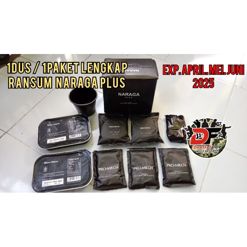 

TERMURAH..! NEW RANSUM NARAGA PLUS TNI EXP. APRIL.MEI.JUNI 2025 | 1 PAKET RANSUM NARAGA PLUS | RANSUM TNI | MAKANAN TNI | RANSUM NARAGA ASLI JATAH TNI