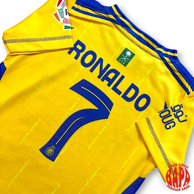 Buttercupple Setelan Jersey Al Nassr Ronaldo 7 Home Kaos Olahraga Anak Best Seller Original Premium