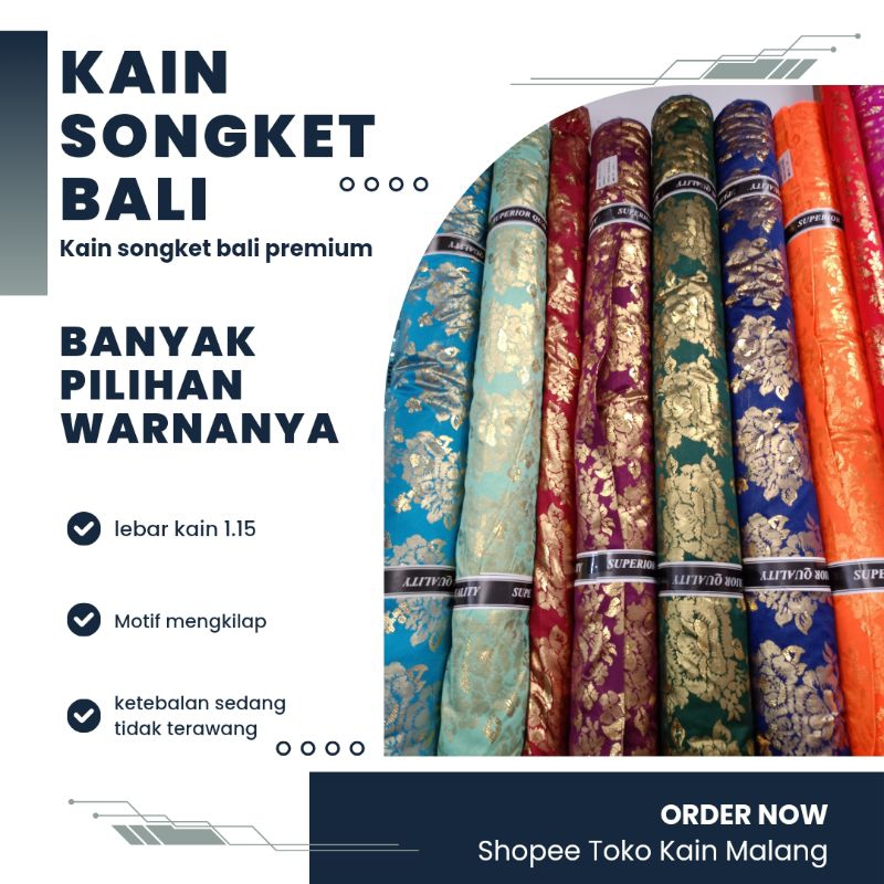KAIN SONGKET BALI/KAIN LAME BALI METERAN (HARGA PER 1 METER)