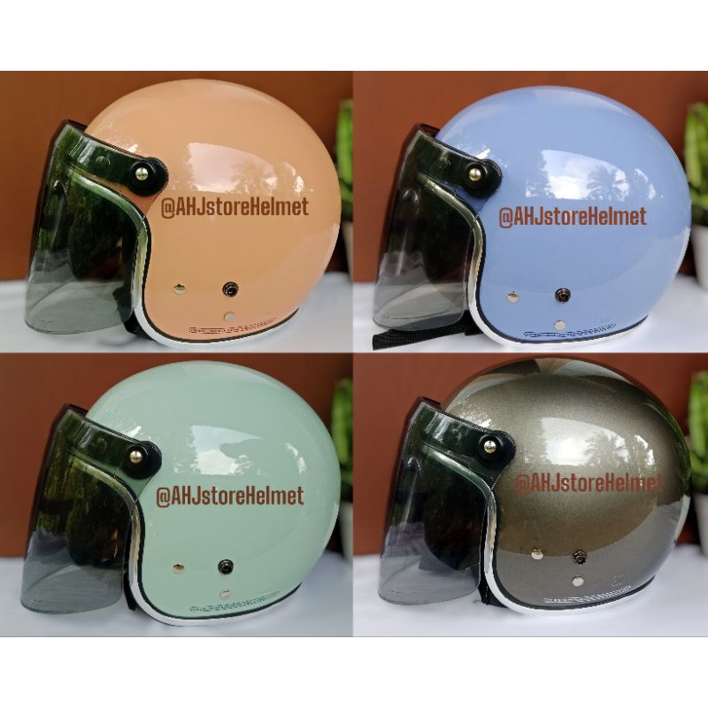 (LC) HELM BOGO DEWASA KACA VENOM HITAM ||Helm bogo polos pria wanita || Helm bogo dewasa Full leher 