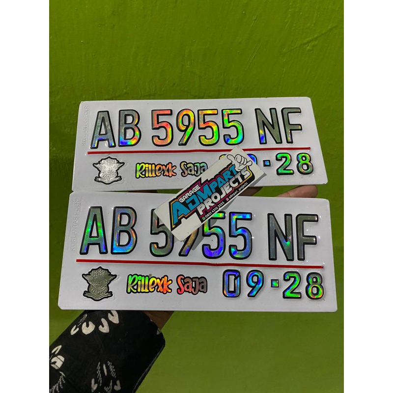 PLAT MOTOR PUTIH HOLOGRAM//PLAT MOTOR STANDAR//PLAT NOMOR VARIASI