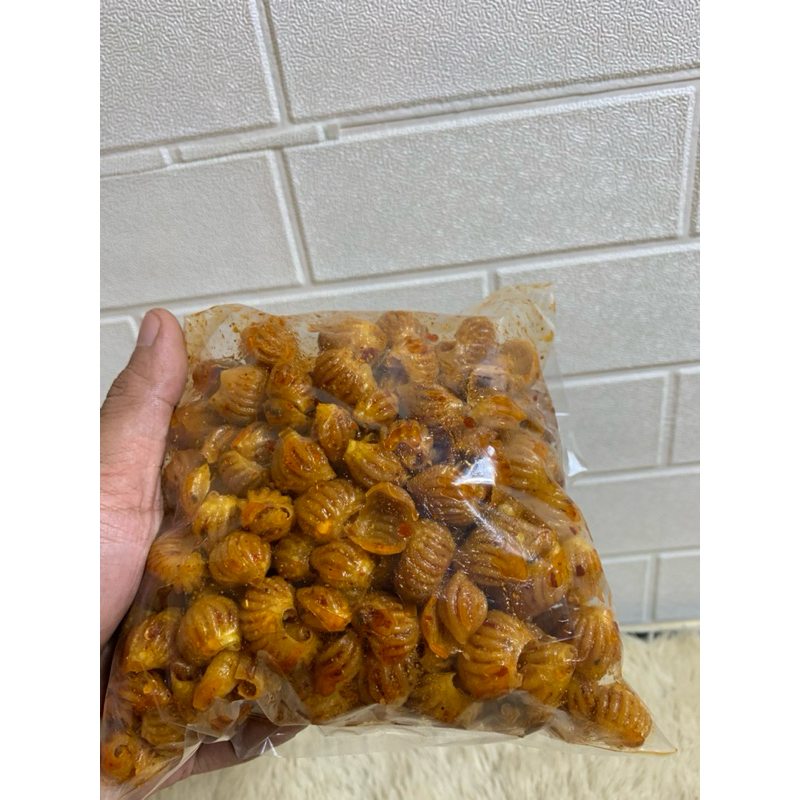 

Makaroni Keong Pedas kemasan 250g-1000g-Makanan Ringan