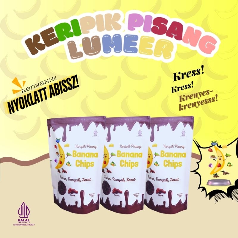 

Banana Chips ~ Paket Bundling 3 Rasa Cokelat Keripik Pisang Coklat Lumer Renyah Lezat