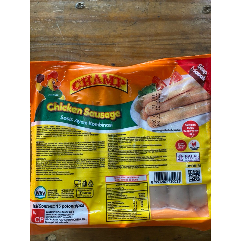 

PROMO Sosis Ayam CHAMP 375 gr Sosis Murah isi 15 pcs