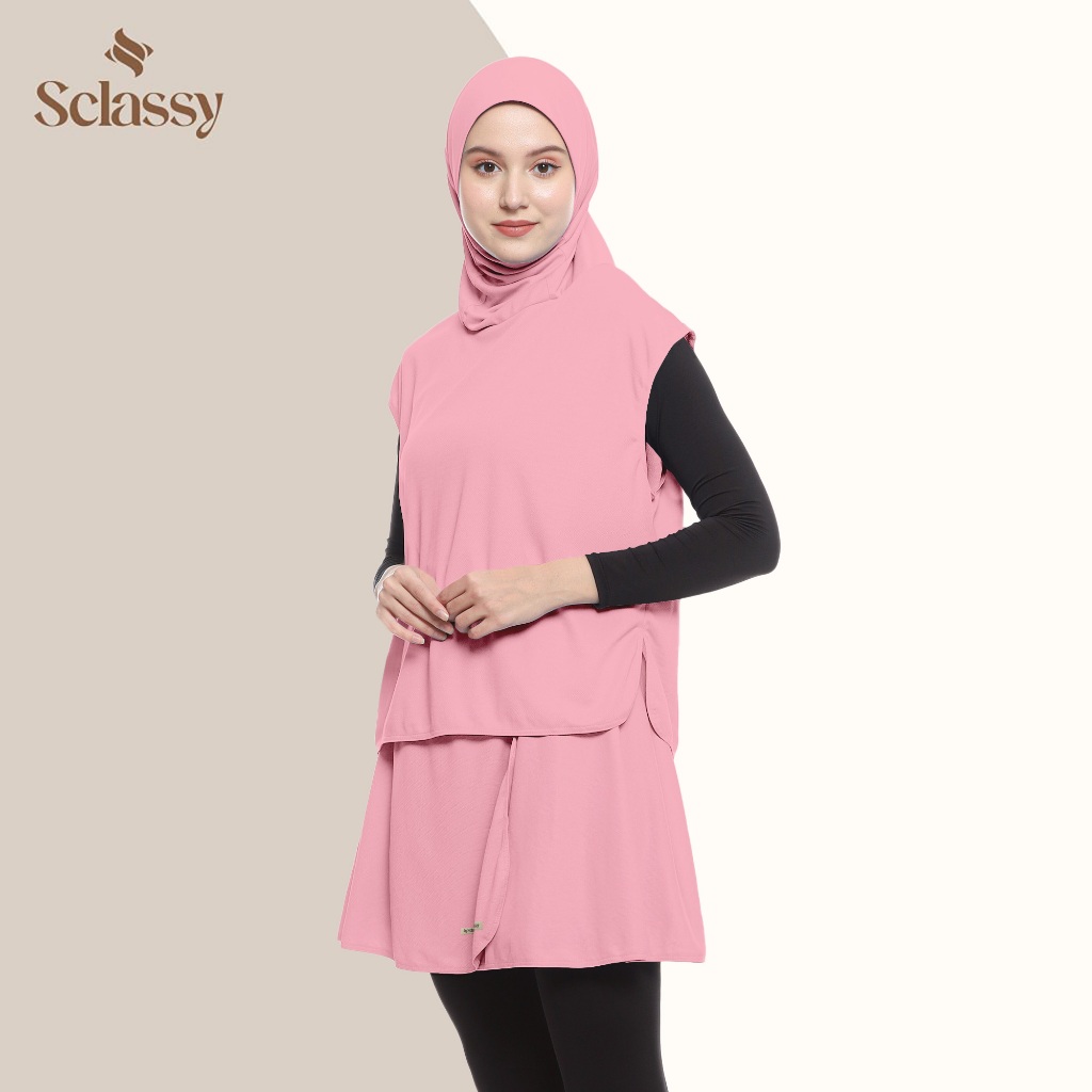 Sclassy - Baju Setelan Hijab Olahraga Wanita Sport Jogging Lari Renang