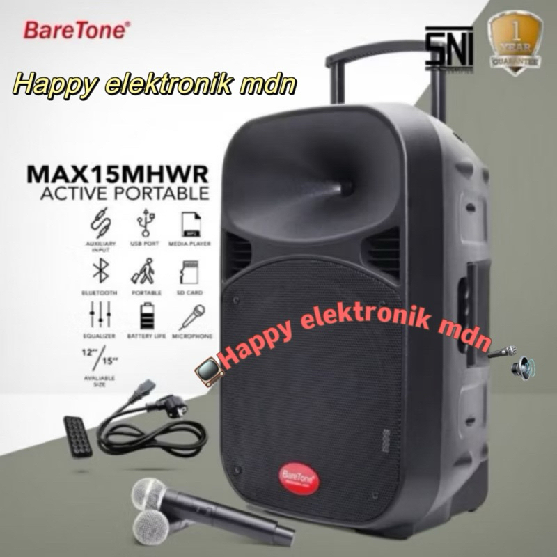 Baretone Portable Speaker 15 inch  BARETONE MAX15MHWR BARETONE MHWR 15 Baretone inch BARETONE MAX 15