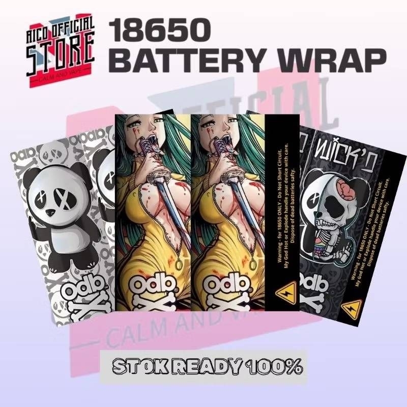 Jaka Custom - Skin Stiker Wrap Baterai 18650 Motif ODB Full Desain Untuk Melindungxi Dan Mempercanti