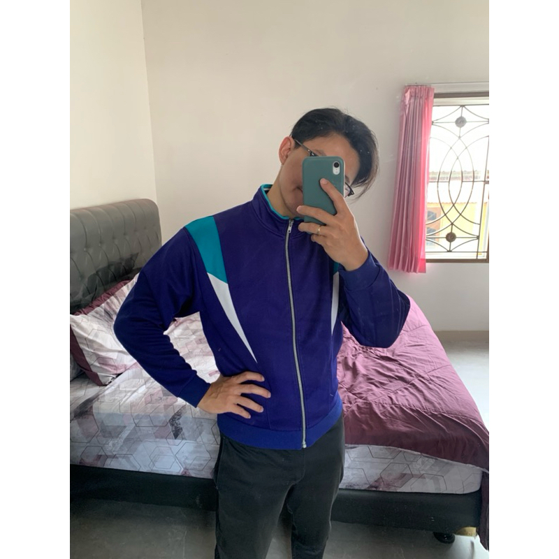 Jaket Colorblok Boxy Vintage Second