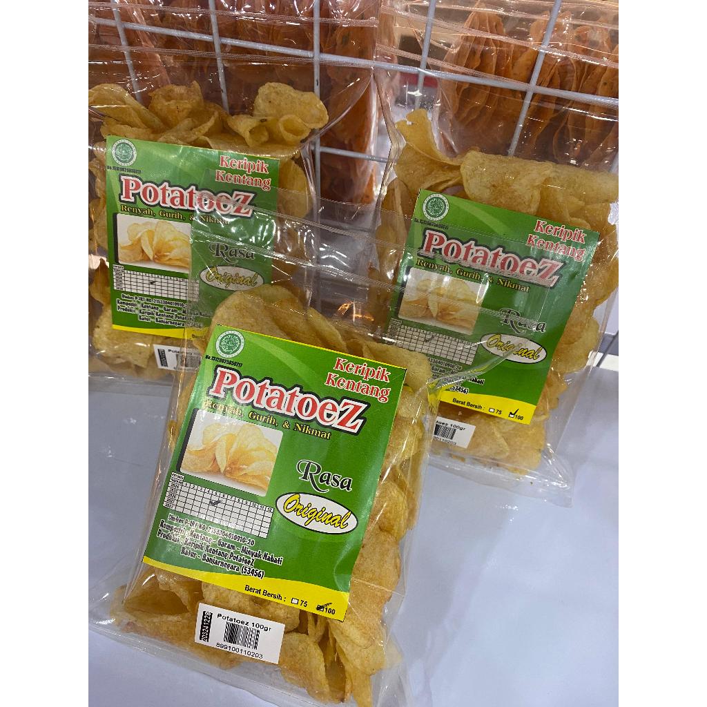 

Keripik Kentang Potatoez Original kemasan kecil kriuk keripik kentang khas Dieng