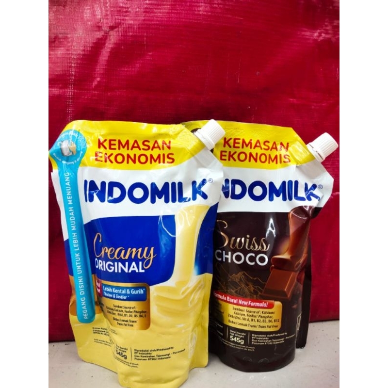 

Indomilk susu kental manis putih/cokelat pouch besar 545gr