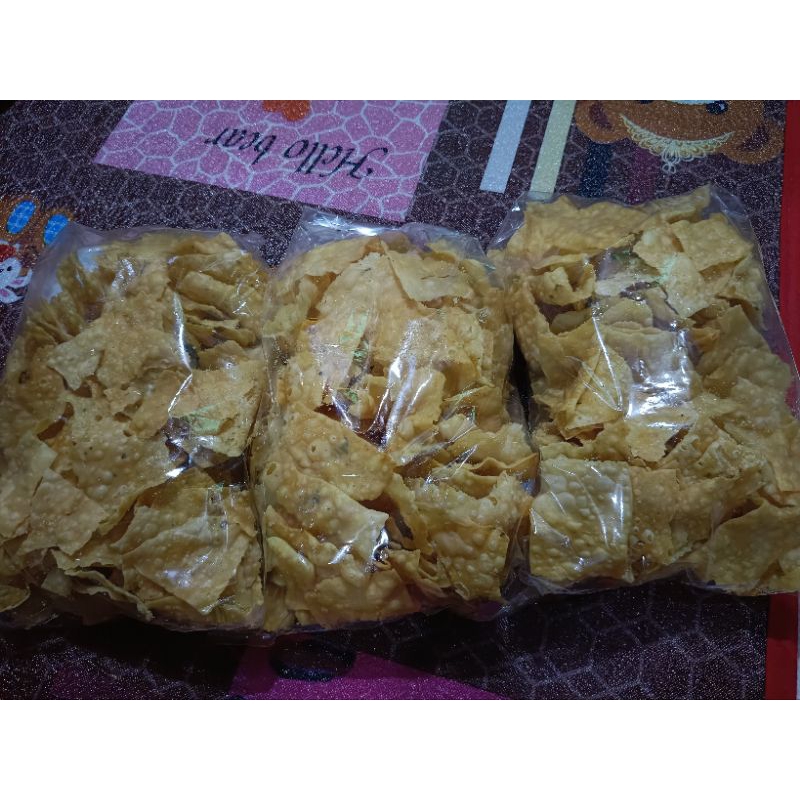 

KERIPIK BAWANG 500 gr/KERIPIK PANGSIT/KERIPIK BAWANG GURING 500gr