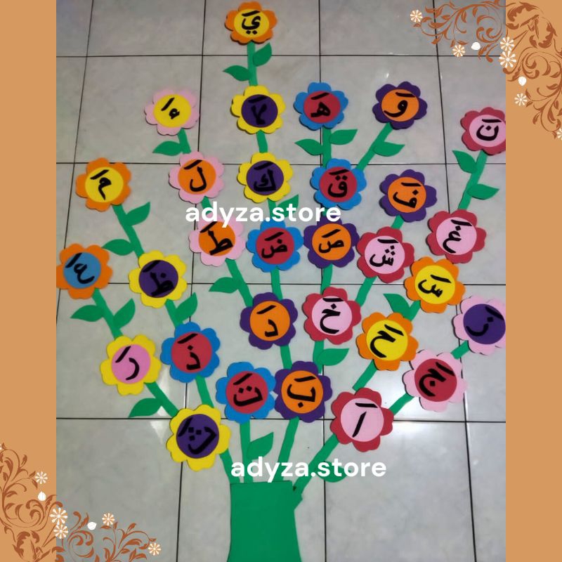 adyza hiasan dinding kelas pohon hijaiyah