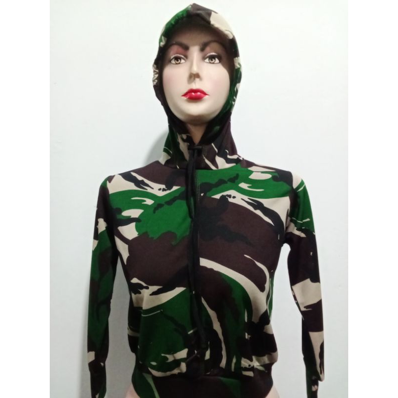 switer Hoodie remaja tanggung loreng tni