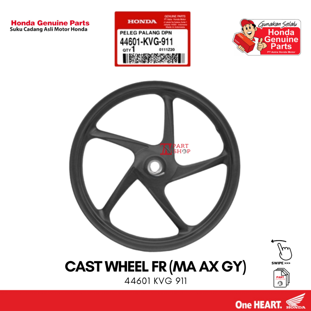 Velg Racing Depan (Cast Wheel FR (MA AX GY)) – BeAT POP eSP, BeAT Sporty eSP, Vario 110 eSP, Scoopy 