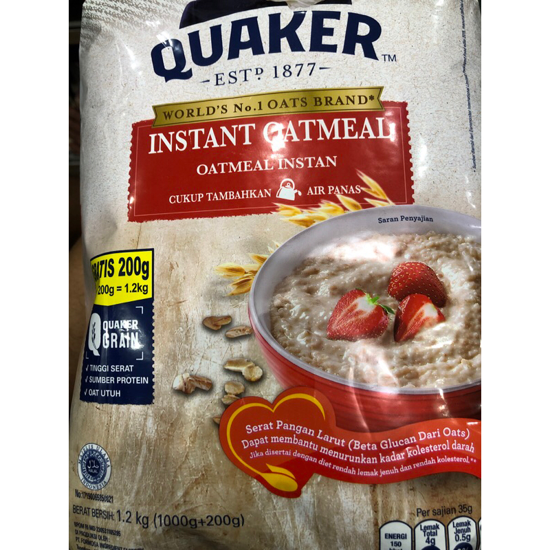 

quaker instan oatmeal 1200gr / 1,2kg