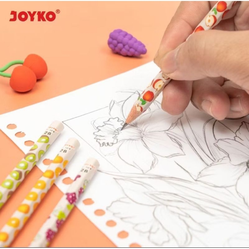 PENSIL JOYKO 2B KARAKTER BUAH LUCU UNIK