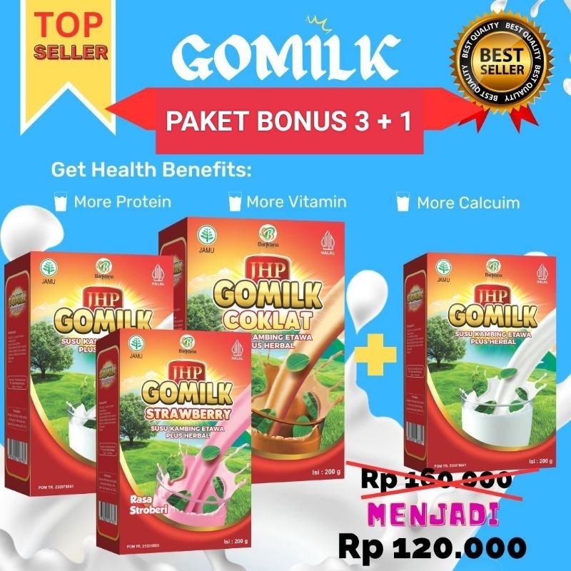 

PAKET BONUS 3+1 GOMILK SUSU ETAWA HERBAL