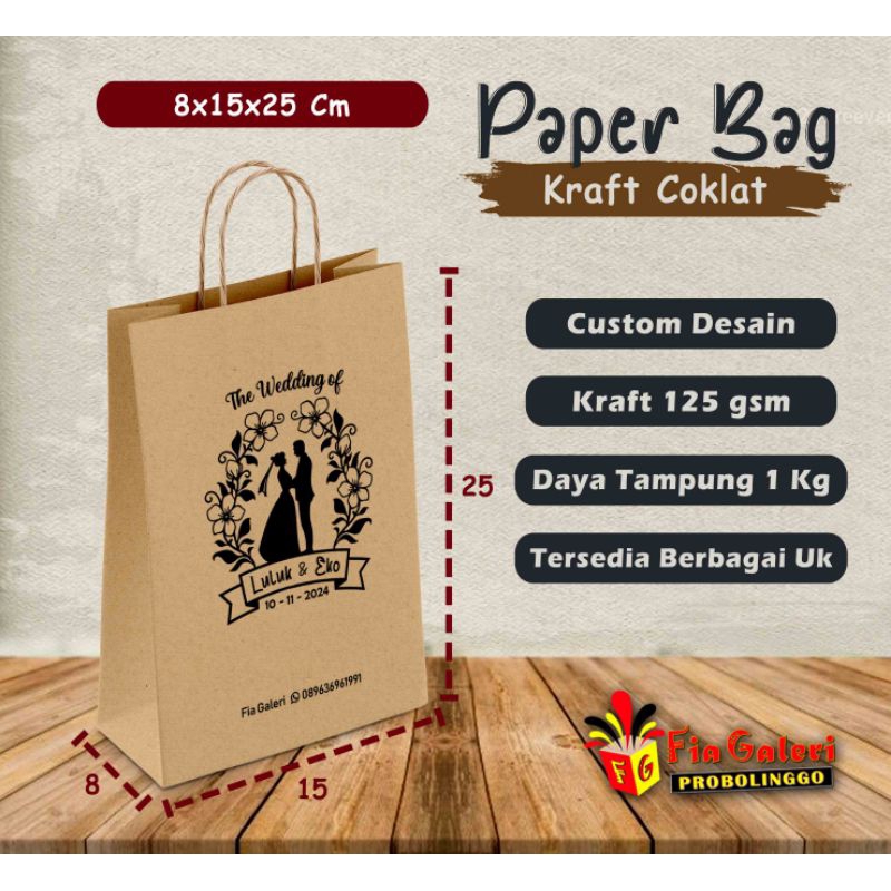 

Paperbag Sablon / Tas Kertas Sablon / Tas Souvenir Sablon / Tas Ukuran 8x15x25 Cm
