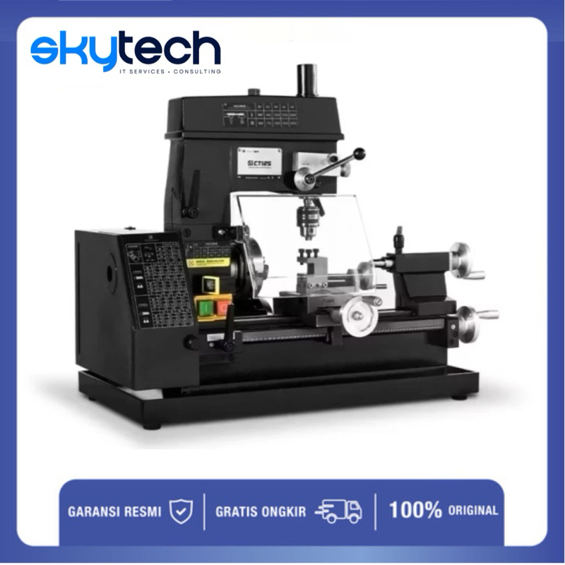 Mesin Bubut Milling Drilling Mini Bor Machine Lathe Multifuntion 220V