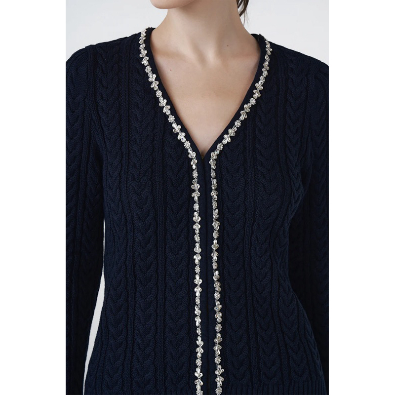 DUMA NEW Claus Cardigan With Rhinestones | Navy