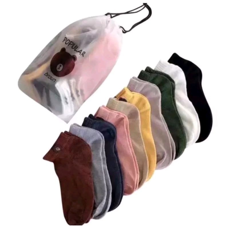 SWS/Kaos Kaki Wanita Kaos Kaki Pendek motif bear/panda/lotso/matcha