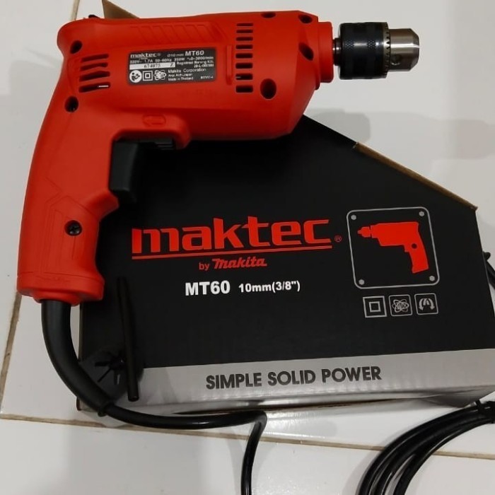 ORIGINAL MESIN BOR LISTRIK MAKTEC MT60 10MM - YANG READY MERAH BIRU MAKITA ELECTRIC DRILL 10 MM - BO