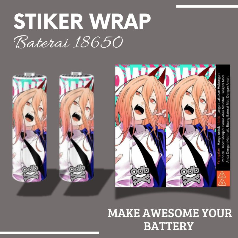 

FAMSTORE - Pelindung Baterai - Stikerskin Wrap Baterai 18650 Motif Waifu edition Full Motif Desain Dan Anti Gores